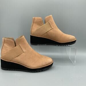 NEW Eileen Fisher Women’s Lark Suede Slip on Ankle Booties Brown Size 6.5